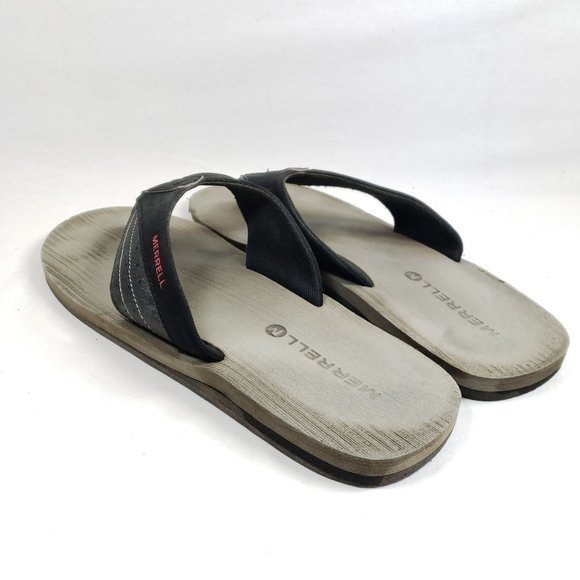 Merrell Men's Size 12 Black Leather Thong Sandals - Picture 5 of 8